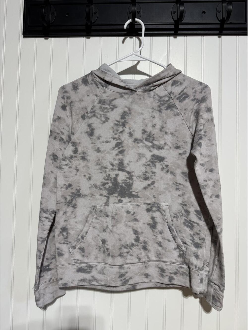Athleta Girl In Your Element 2.0 Hoodie Kids Size XL 14 Grey Tie Dye Sweatshirt